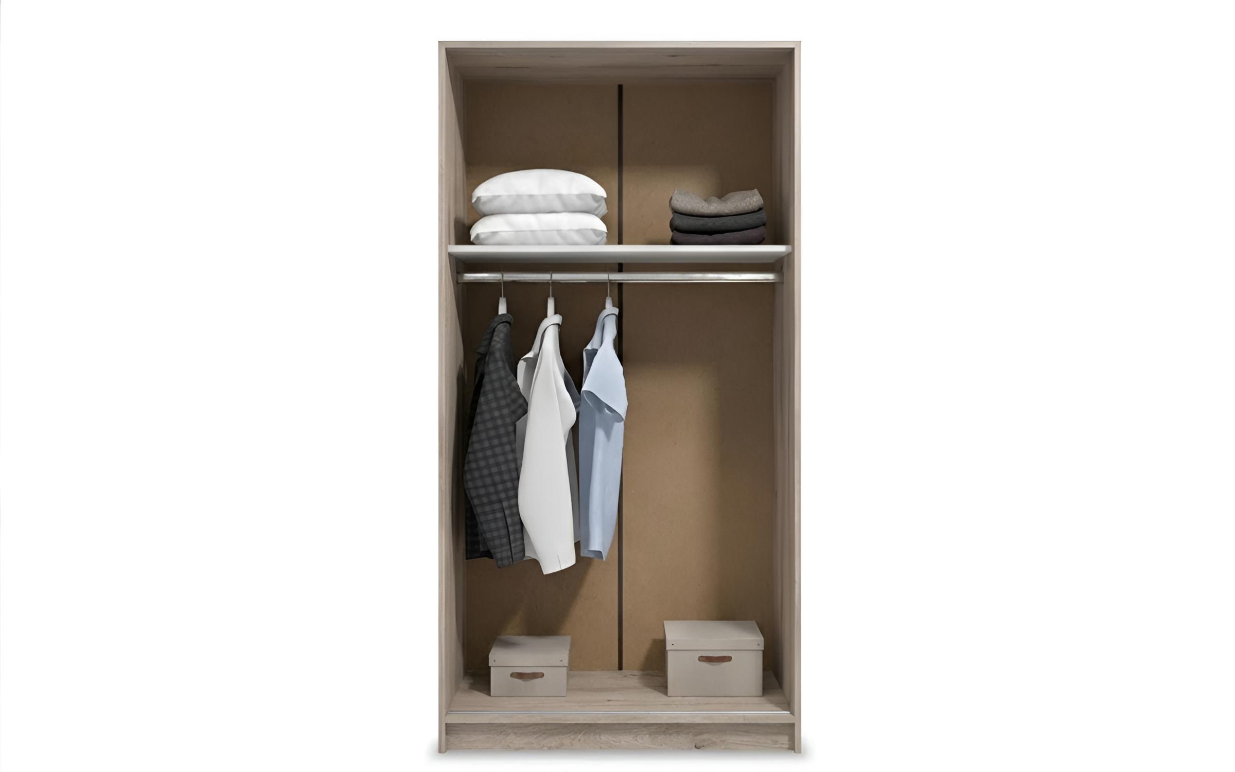 Wardrobe with sliding doors Sendo, light Scandinavian oak  3